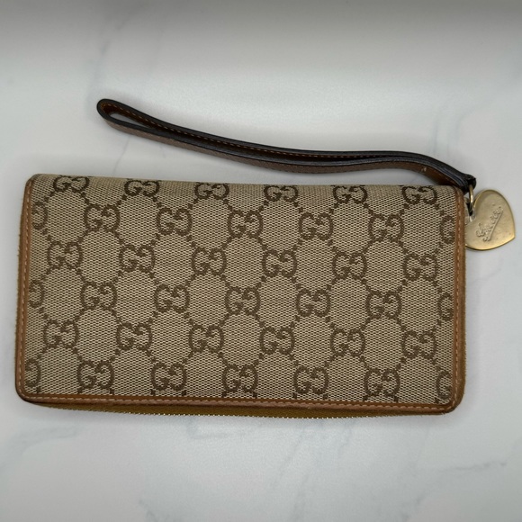 Gucci Canvas Long zip wallet with leather strap - Picture 3 of 8